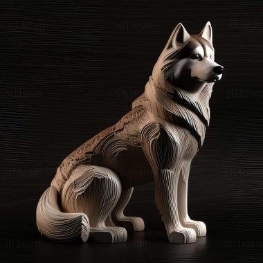 3D model Siberian Husky dog (STL)